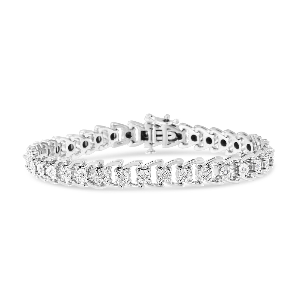 .925 Sterling Silver 1/4 Cttw Miracle Set